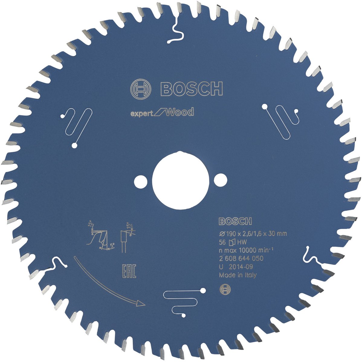 Bosch cirkelzaagblad expert for wood 184x30x2.6 1.6x56 t