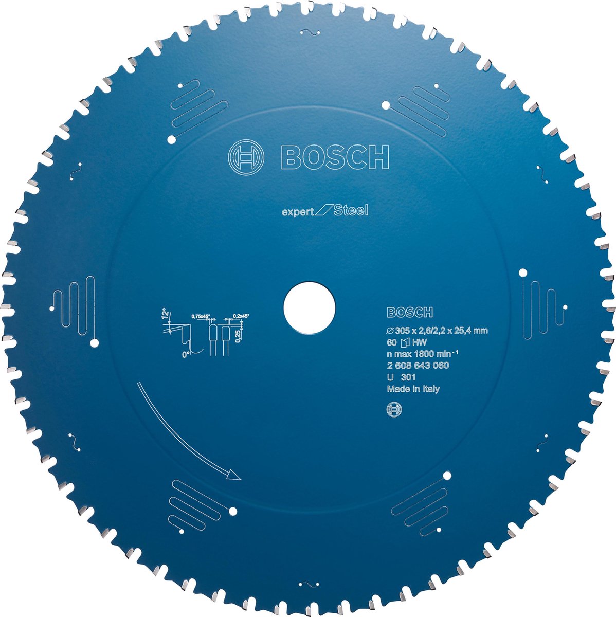 Bosch circular saw blade expert for steel 210 x 30 x 2,2 mm, 48