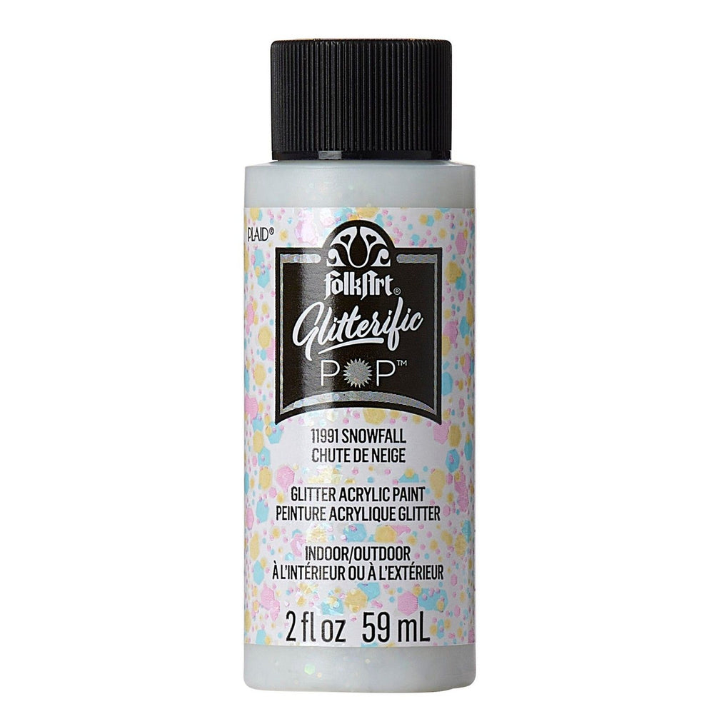 Folkart • glitterific pop acrylic paint snowfall 59ml