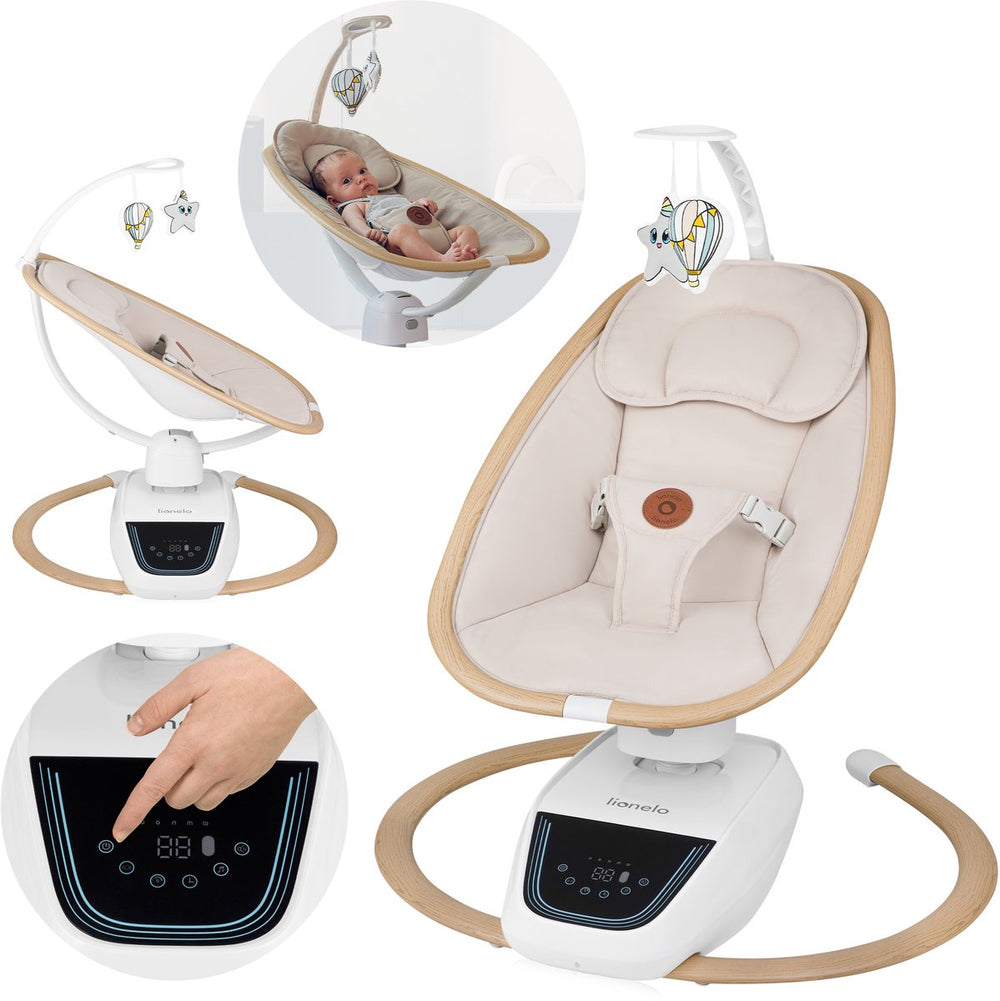 Lionelo olivia wipstoel – 5-in-1 3d schommeling – 180° draaibare zitting – traploze rugverstelling – 13 melodieën witte ruis – afstandsbediening – speelboog – timer – wasbare hoes – zacht kussen – 3-puntsgordel – en12790 gecertificeerd – tot 9 kg