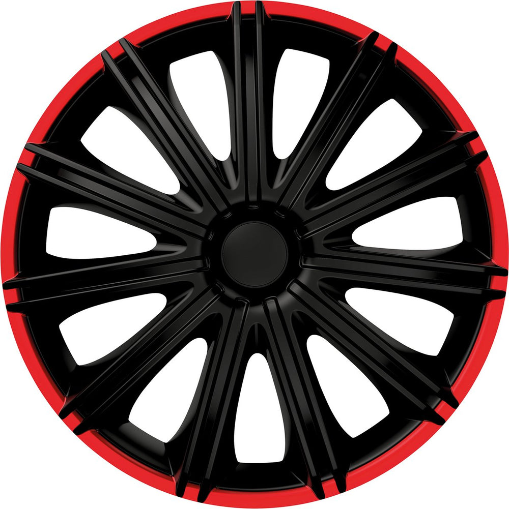 Carpoint wieldoppen nero 14 inch abs zwart rood set van 4