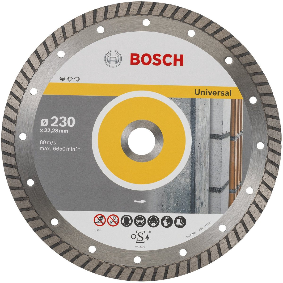 Bosch - diamantdoorslijpschijf standard for universal turbo 230 x 22,23 x 2,5 x 10 mm