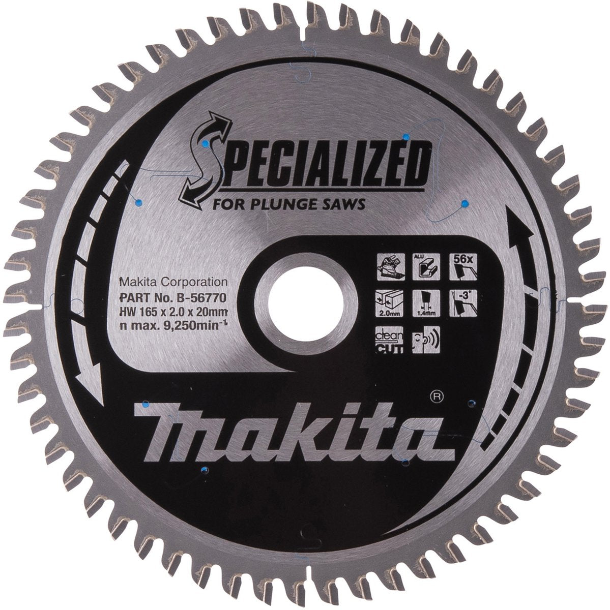 Makita invalcirkelzaagblad voor aluminium | specialized | ø 165mm asgat 20mm 56t - b-56770