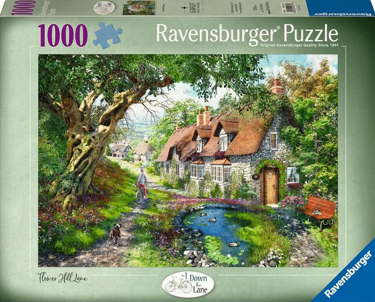 Ravensburger puzzel flower hill lane - legpuzzel - 1000 stukjes