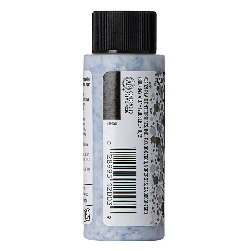 Folkart • glitterific pop acrylic paint silver lining 59ml