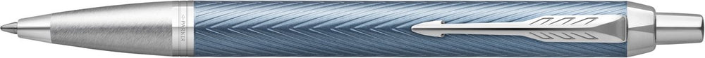 Parker im premium balpen | blue grey met chroomdetail | medium punt met blauwe inkt | geschenkdoos