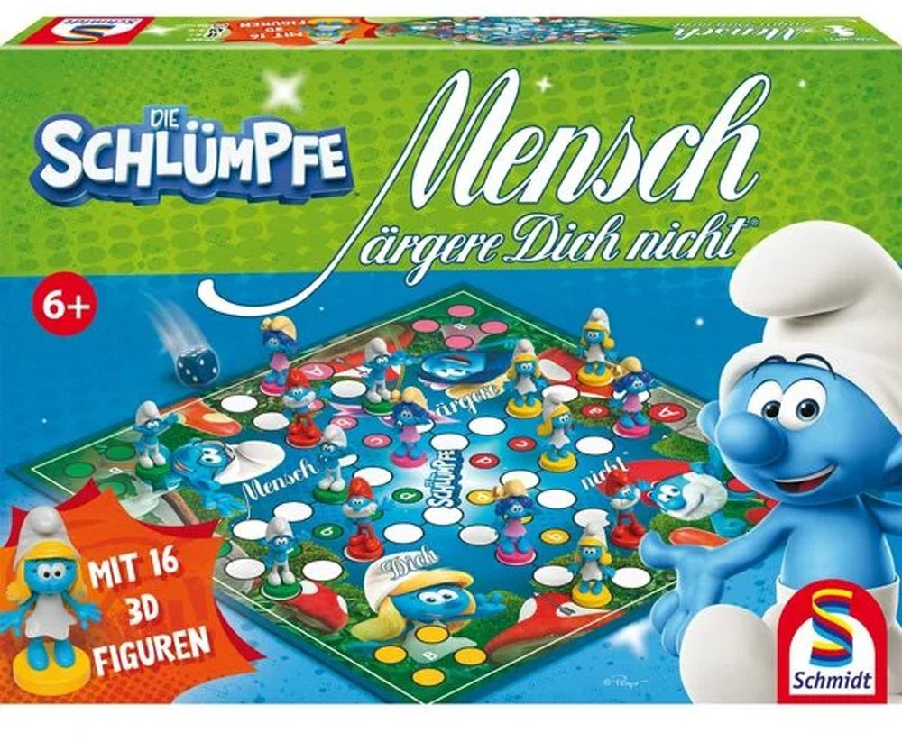 Schmidt mens erger je niet - smurfenspel - duitstalig -