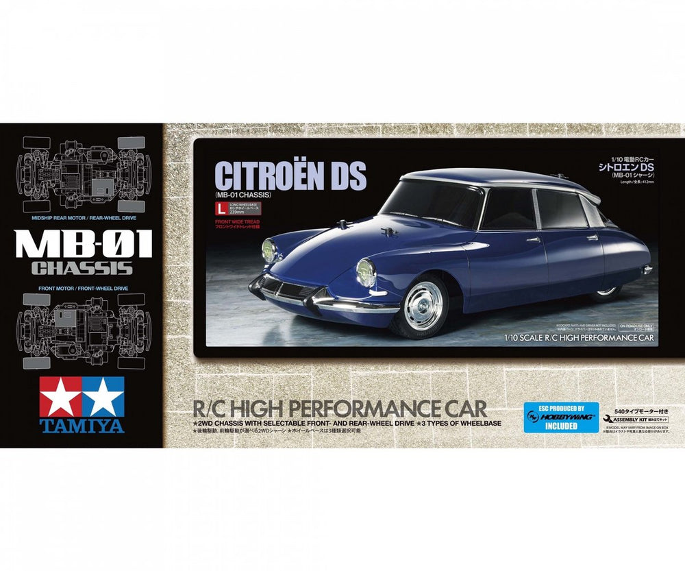 Tamiya modelbouwpakket militaire voertuigen - 58734 rc citroën ds - mb-01 met certificaat rc plastic - 1:10 - modelbouw