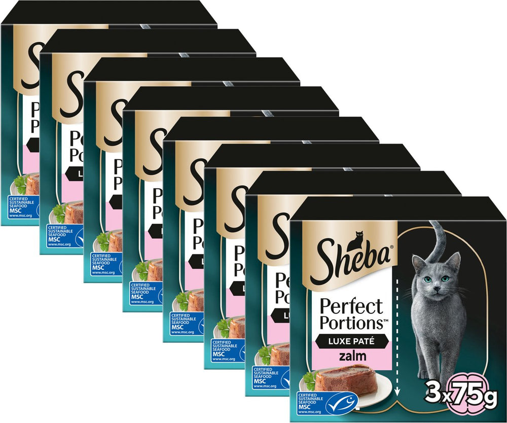 Sheba kattenvoer - perfect portions - natvoer - luxe zalm paté - 24 x 75gr