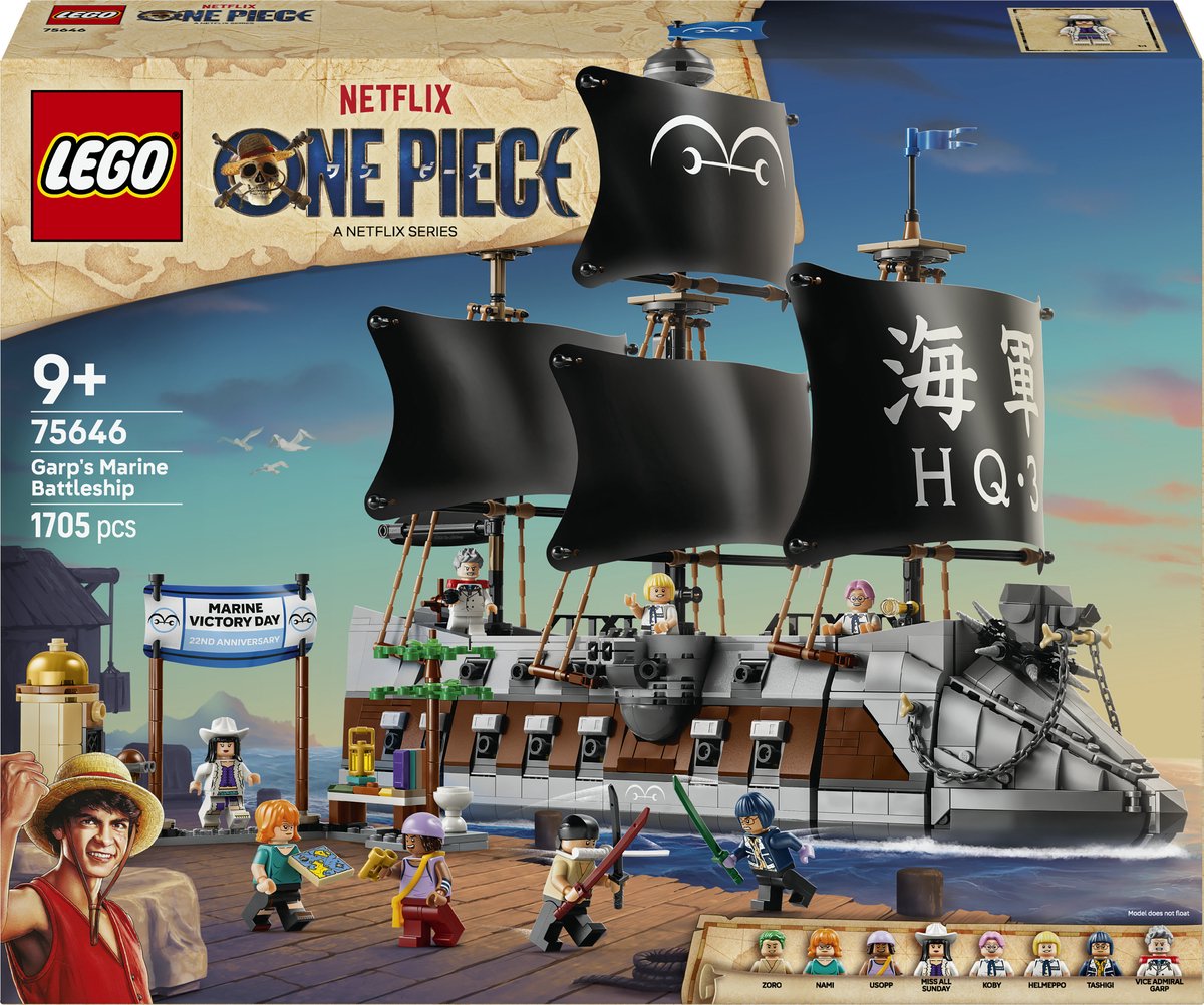 Lego one piece het slagschip van garp piraten speelgoed voor kinderen 75646
