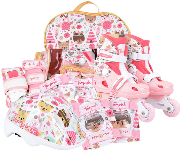 Tempish - baby skate set wild - inline skates - kinderen - verstelbaar - inclusief veiligheidsset - maat 30-33
