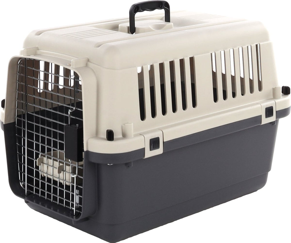 Flamingo transportbox hond s 61×40×41 cm – transportkooi nomad donkergrijs