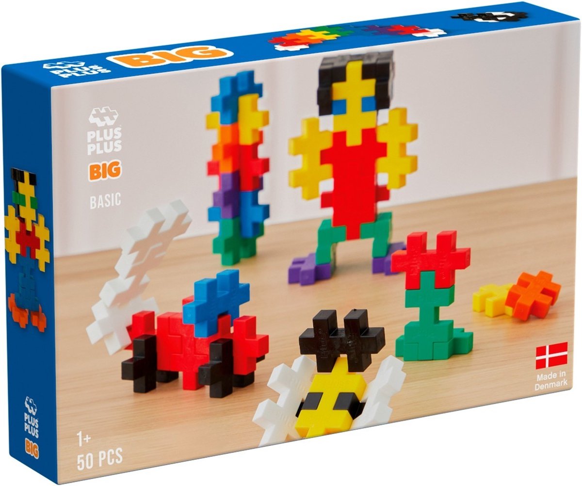 Plus-plus big 50 delige bouwset - 3271 - peuterspeelgoed - constructiespeelgoed - set met bouwstenen - vanaf 1 jaar