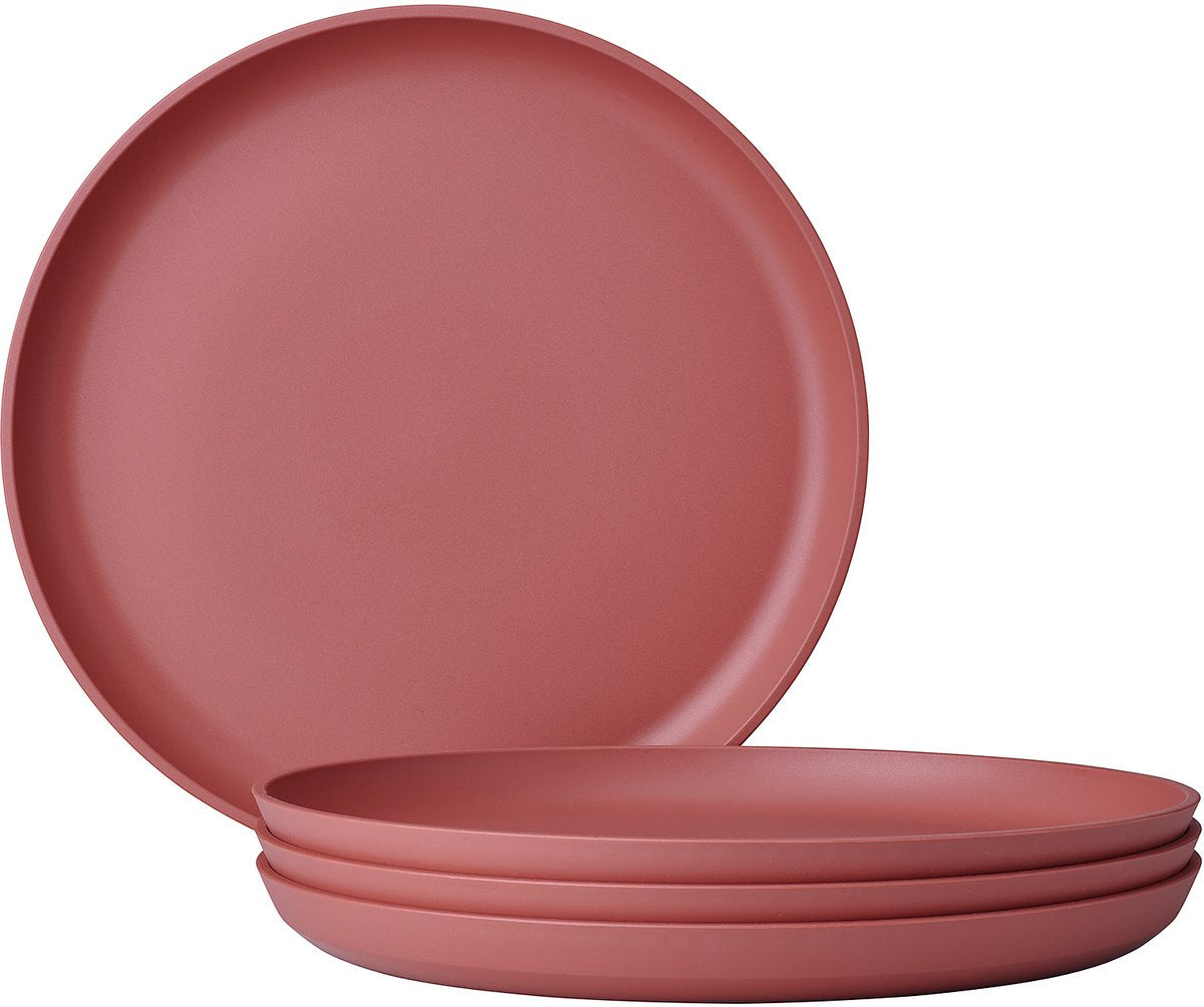 Mepal ontbijtbord silueta - 4 stuks - camping borden - vivid mauve