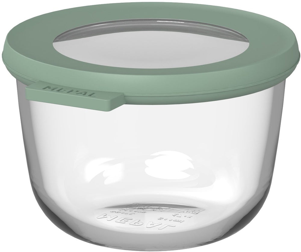 Mepal glazen vershouddoos rond cirqula - 500 ml - glazen vershoudbakjes - hittebestendig tot 550 °c. zonder deksel - meal prep bakjes - nordic sage