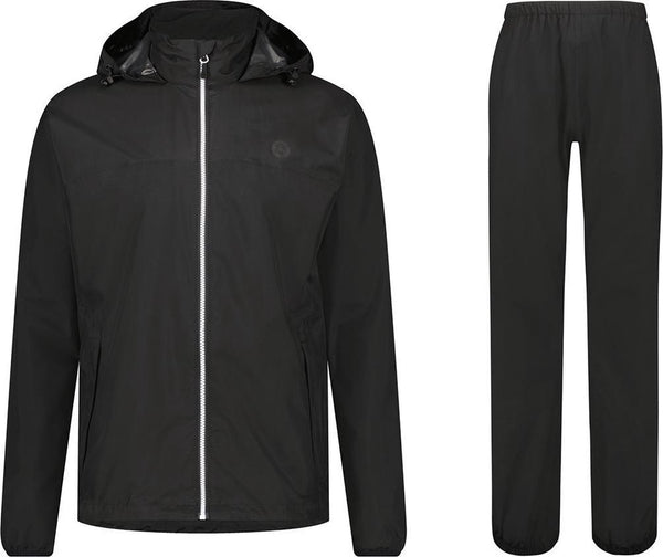 Agu go regenpak essential unisex - zwart - xl - dames heren - waterdicht ademend xl