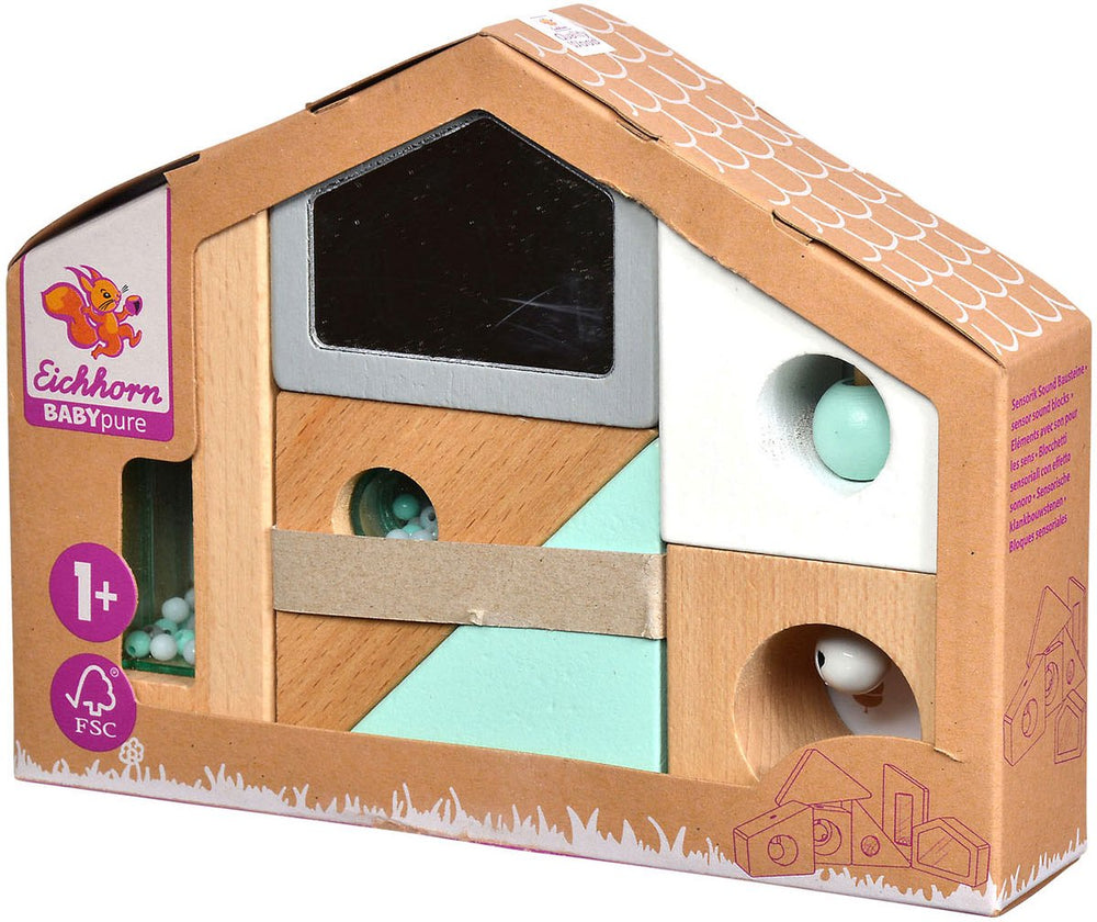 Eichhorn baby pure houten bouwblokken met geluid