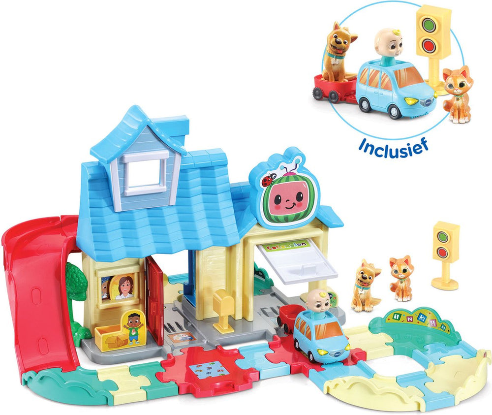 Vtech toet toet auto's cocomelon familiehuis speelset - inclusief jj's speelgoed auto - educatief interactief baby speelgoed - cadeau - 1,5 tot 5 jaar