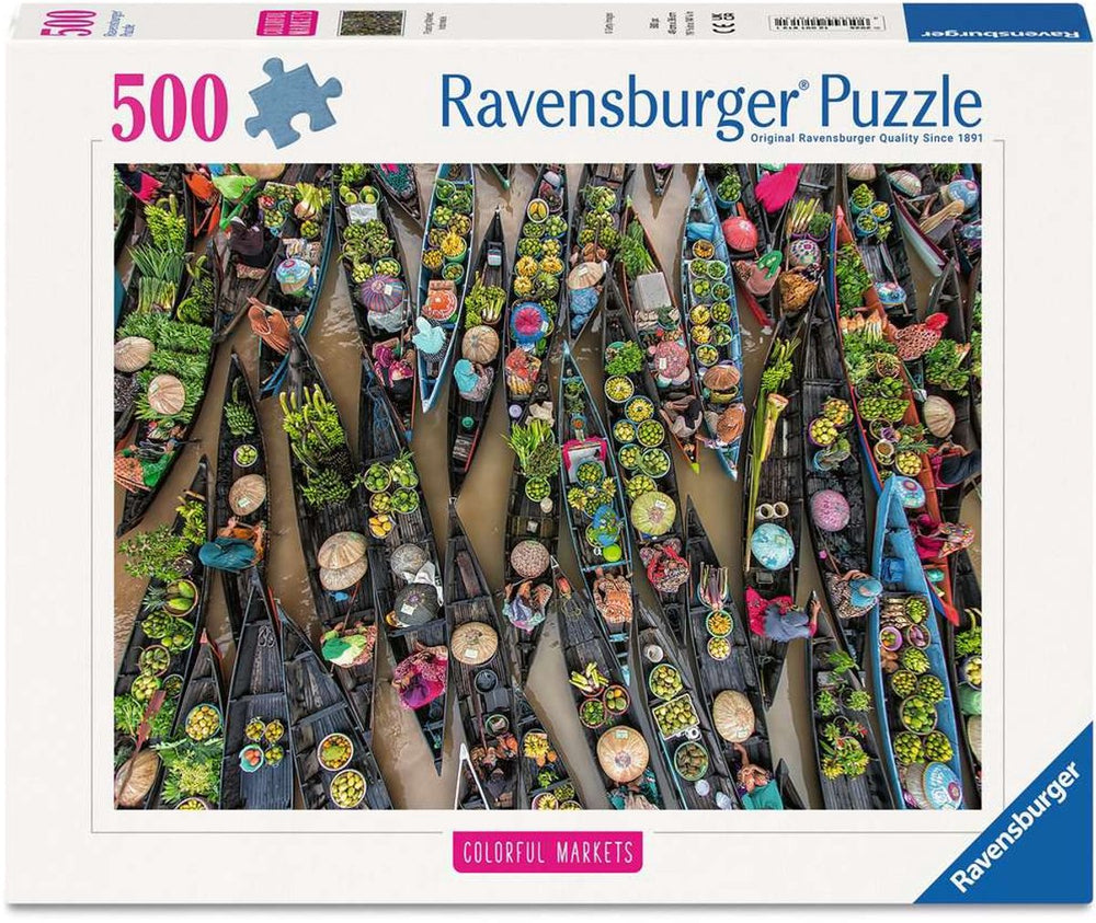 Ravensburger – drijvende markt, indonesië – legpuzzel – 500 stukjes