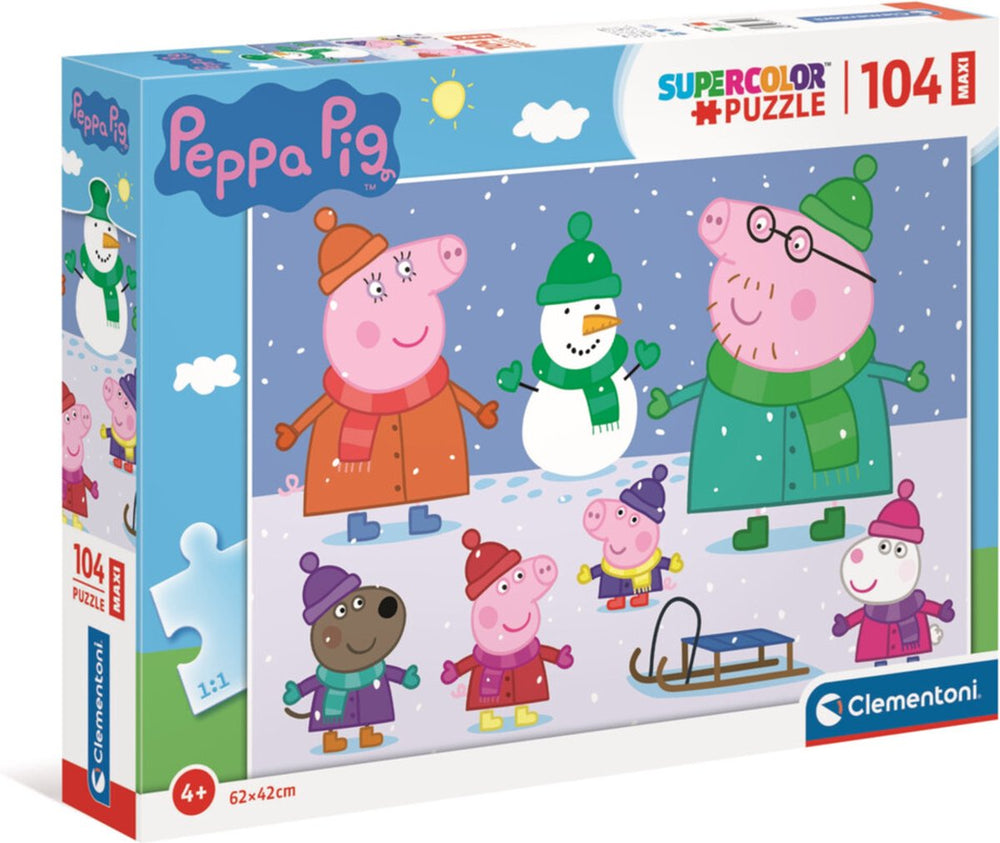 Clementoni - puzzel - 104 stukjes - peppa pig - puzzel voor kinderen - supercolor