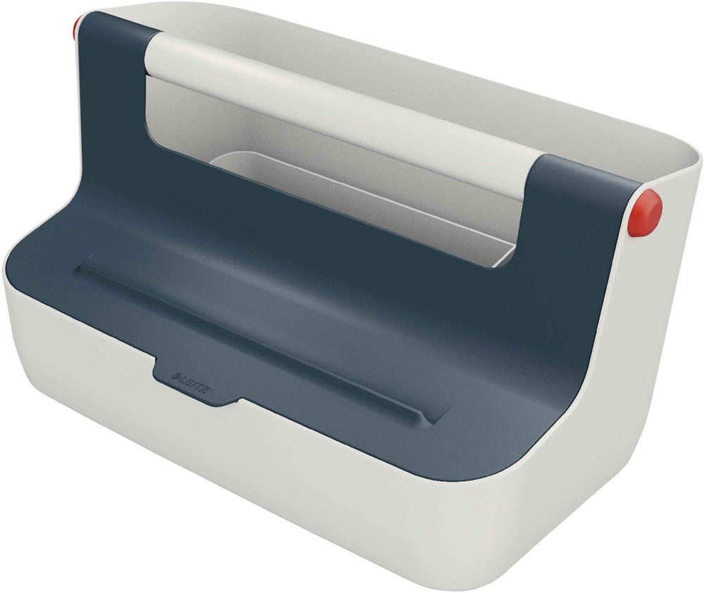 Leitz cosy draagbare opbergdoos met vakjes - opbergbox met deksel - ideaal voor thuiskantoor thuiswerken - fluweel grijs