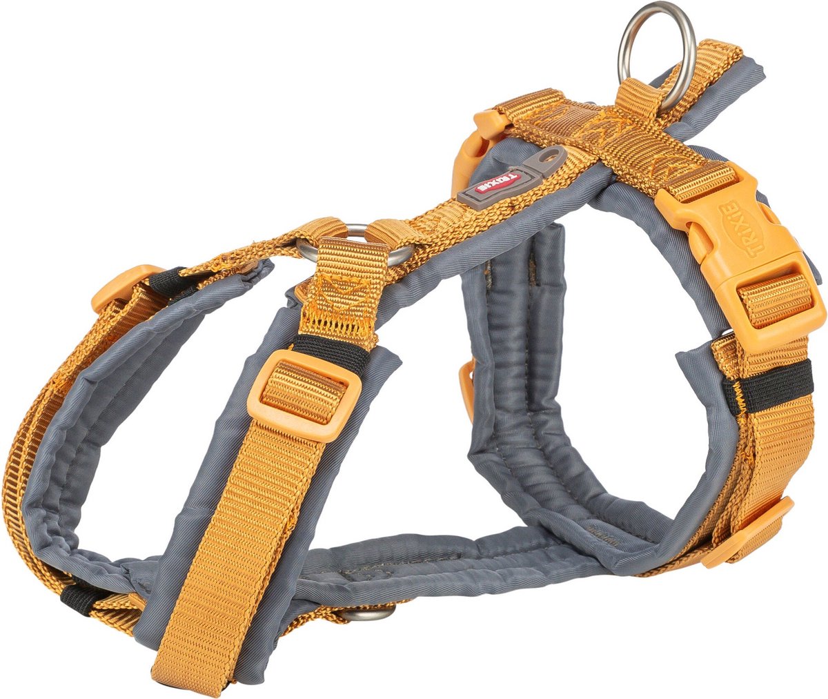 Trixie hondentuig premium trekking curry geel grafiek grijs
