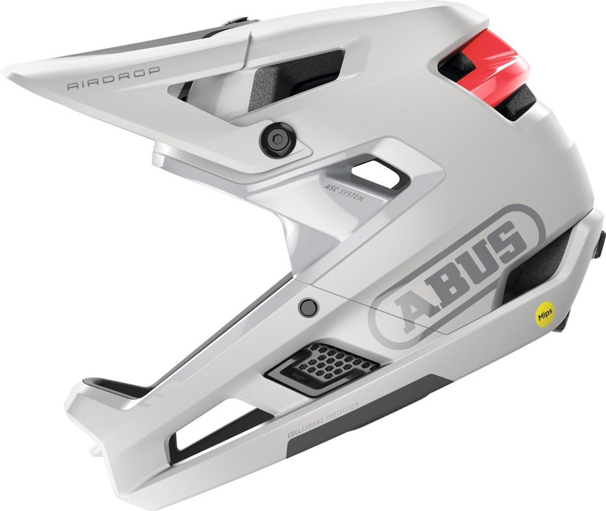 Abus fietshelm airdrop mips polar white l xl - 58-62 cm - wit - geschikt voor gebruik tijdens downhill - enduro - 890 g