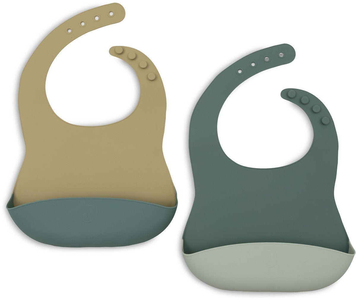 Jollein slabbetjes siliconen - 2 stuks - jade shades
