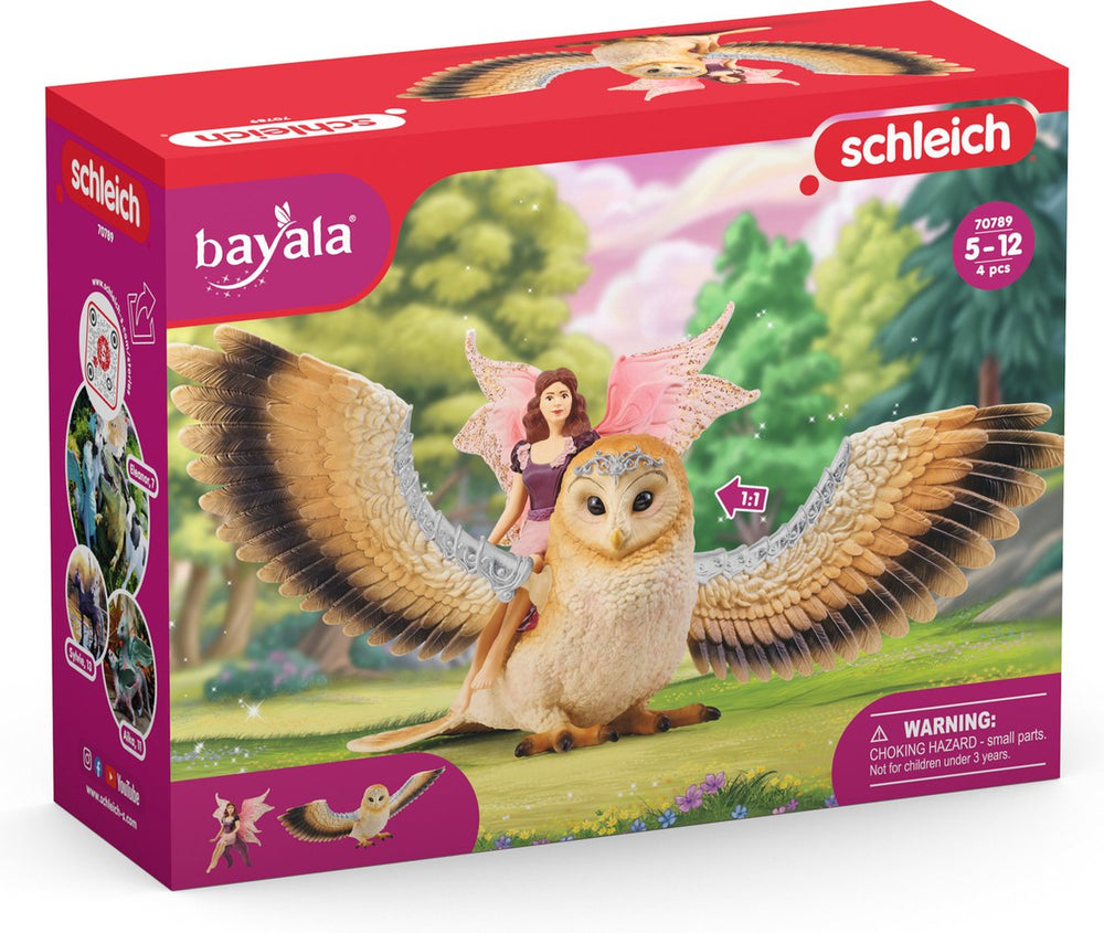 Schleich bayala - elfje op glitteruil - speelfiguur - kinderspeelgoed voor jongens en meisjes - 5 tot 12 jaar - 70789