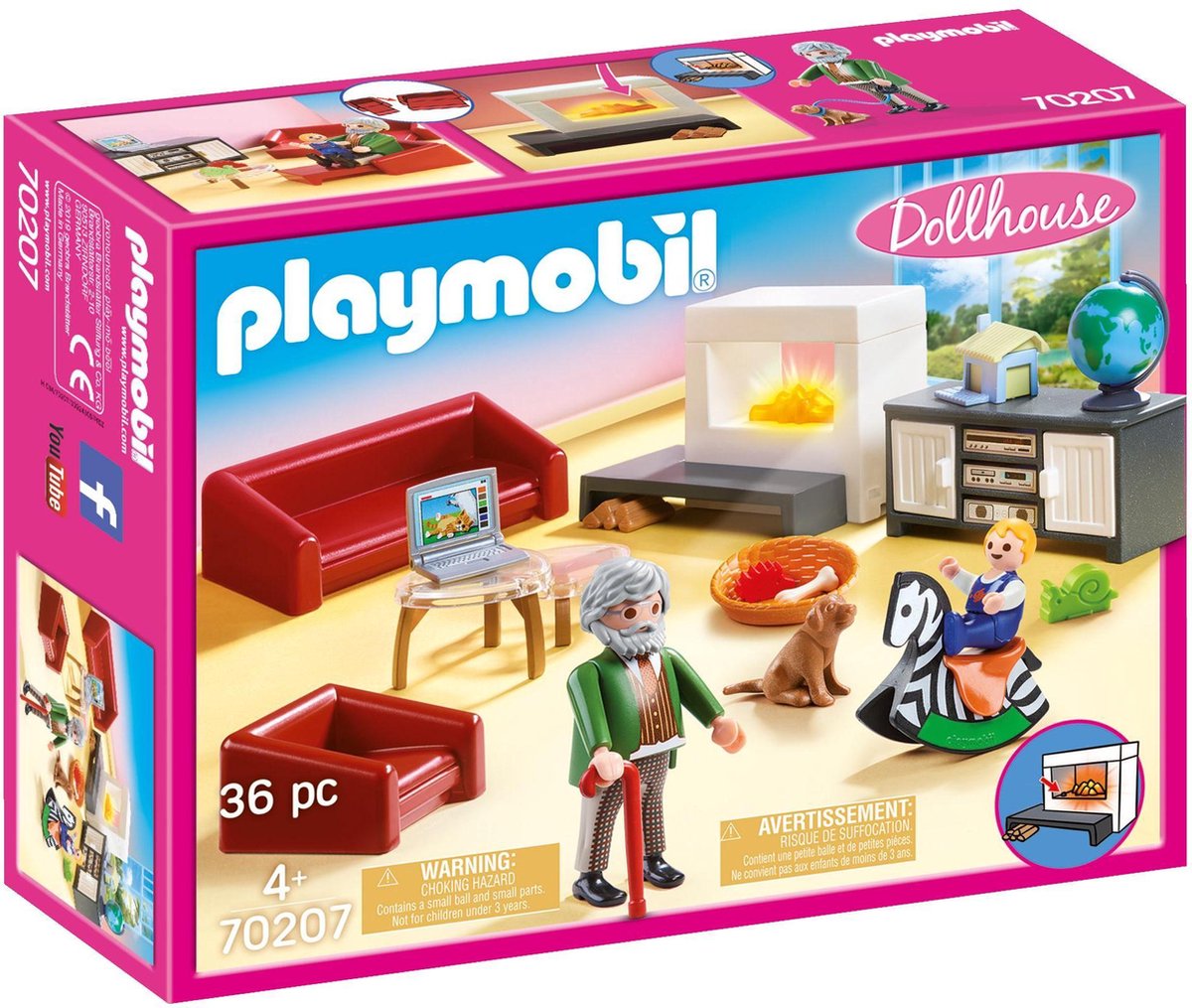 Playmobil Poppenhuis Huiskamer met Openhaard - 70207