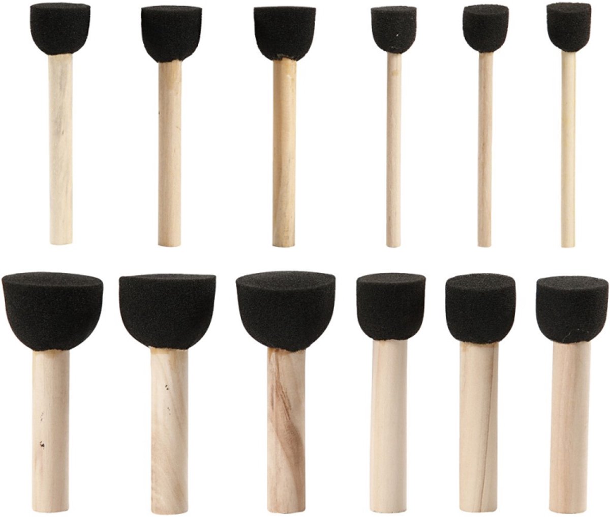 Creativ company creotime tamponeerstokjes foam 13-20-25-35 mm 12 stuks