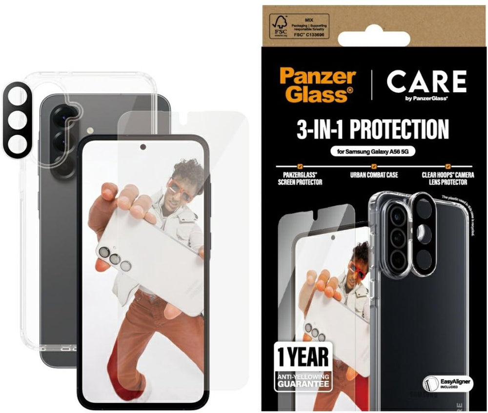 Panzerglass galaxy a56 5g - beschermingset - 3-in-1 - transparant - compatibel