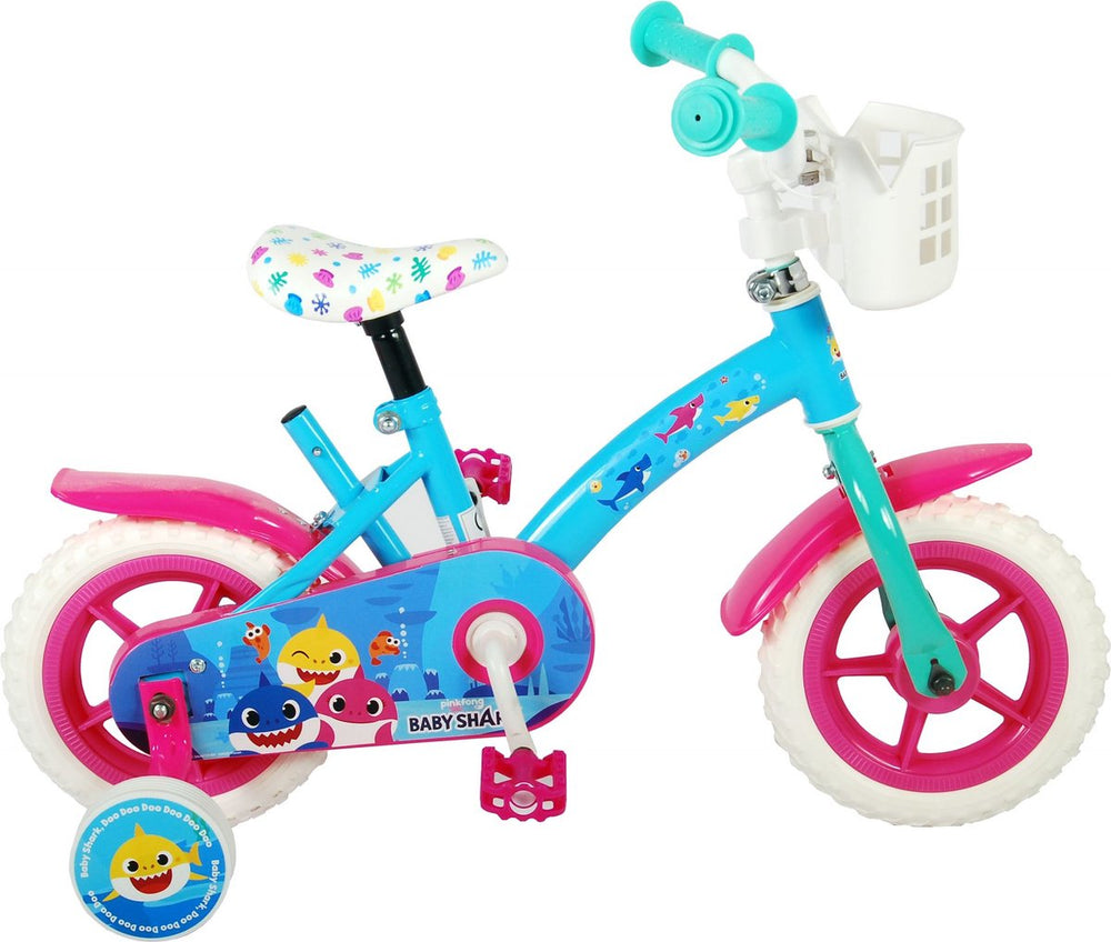 Ocean Kinderfiets - Unisex - 10 inch - Roze Blauw - Doortrapper