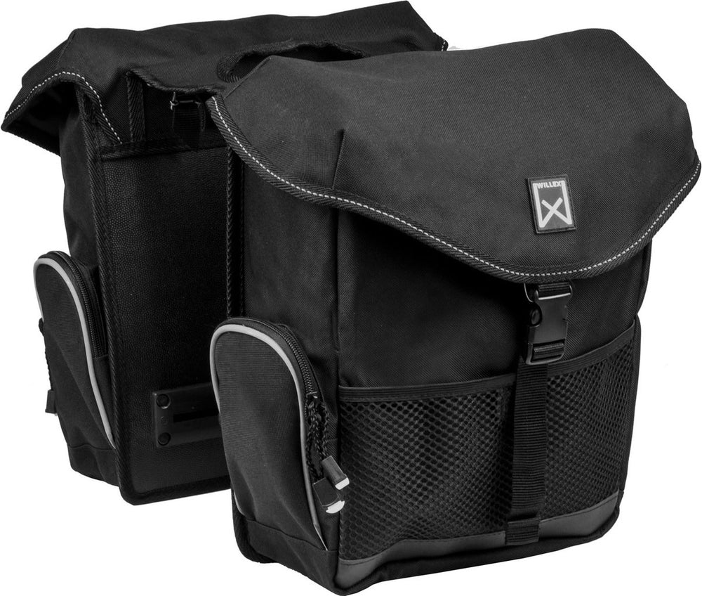 Willex bagagetas - dubbele fietstas - 24liter- zwart - sportief