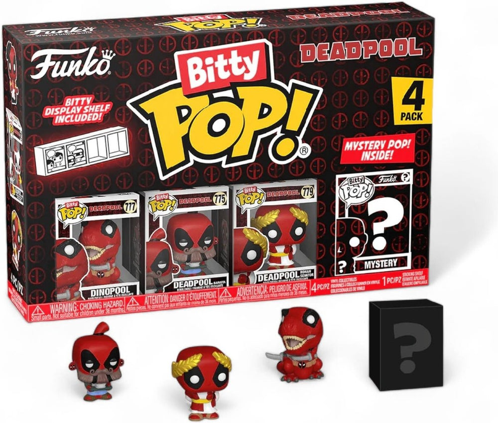Funko deadpool bitty pop! vinyl figure 4-pack dinopool 2,5 cm