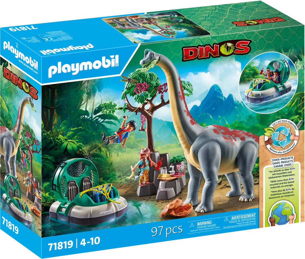 Playmobil dinos brachiosaurus met hovercraft 71819