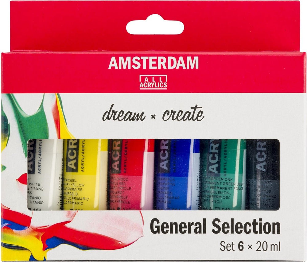 Amsterdam standard series acrylverf algemene selectie set | 6 × 20 ml