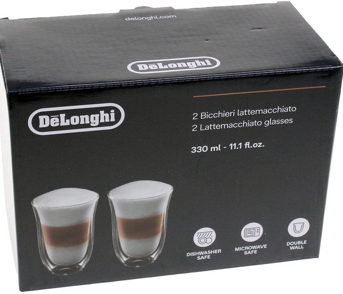 De'longhi delonghi kopjes dubbele thermowant set van 2 latte macchiato glazen 5513214611