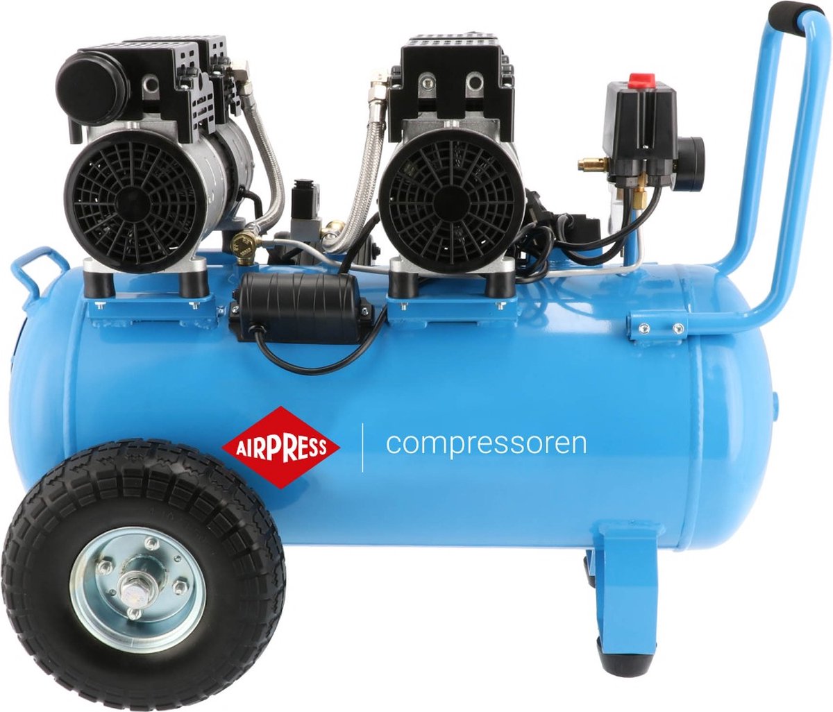 Airpress stille olievrije compressor lmo 50-270 8 bar 2 pk 1.5 kw 185 l min 50 l