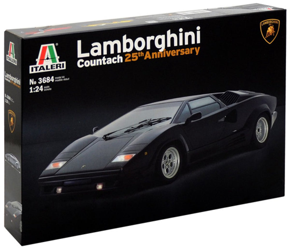 Italeri modelbouwpakket auto - 3684 lamborghini countach - 25th anniversary plastic - 1:24 - modelbouw