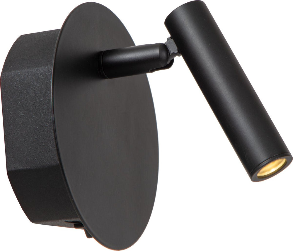Lucide jolijn - oplaadbare bedlamp wandlamp - accu batterij - ø 10,2 cm - led - 1x2w 3000k - magnetisch - zwart