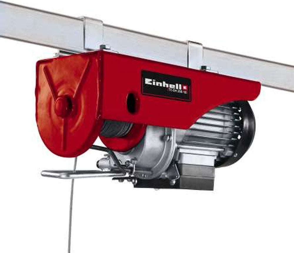 Einhell elektrische kabeltakel tc-eh 250 - 500 w - 125 kg op 11,5 m - 250 kg op 5,7 m (met katrol) - noodstop - automatische rem - incl. katrol