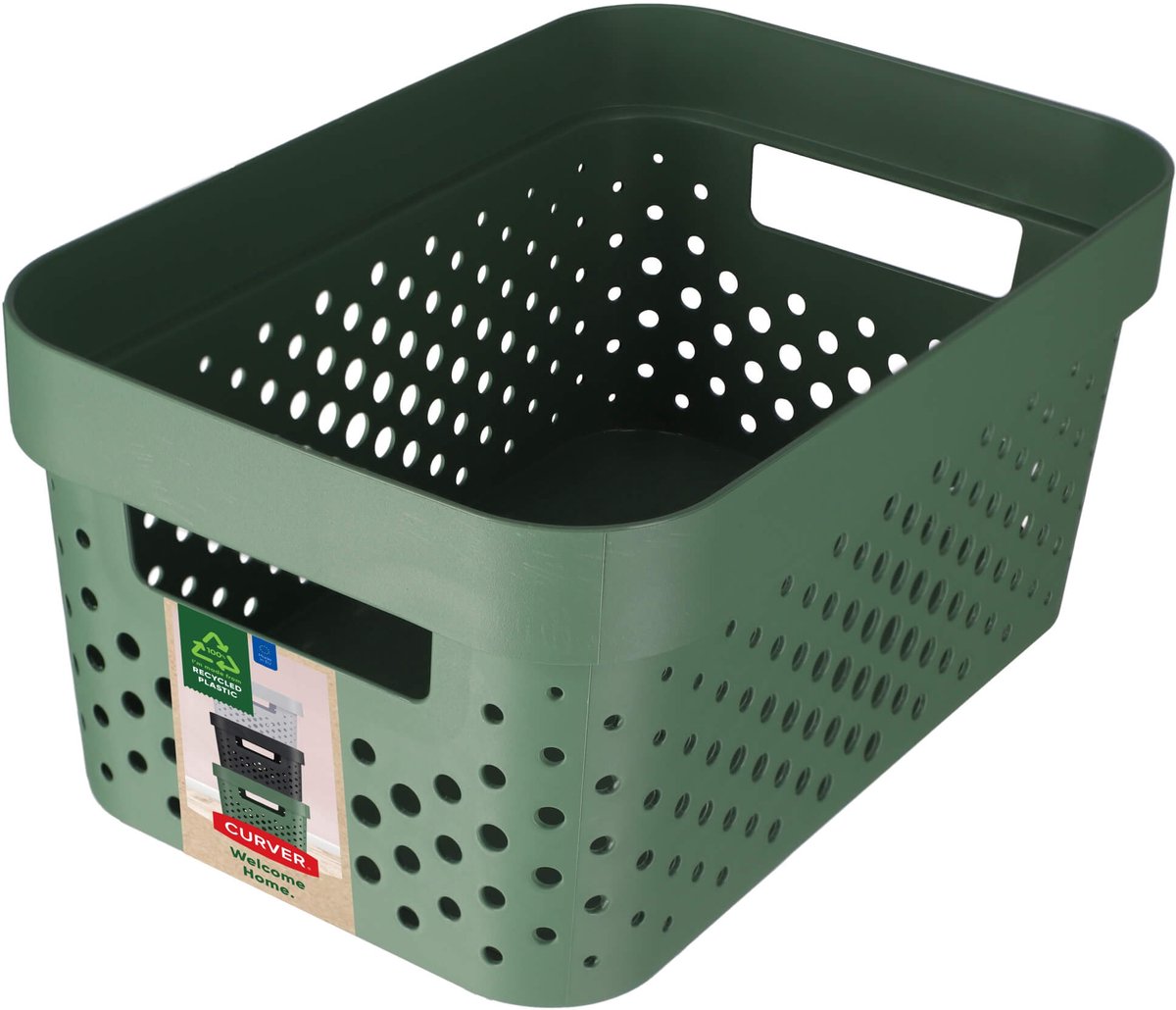 Curver infinity serie - opbergbak - 4,5l - groene ajour - gerecycled
