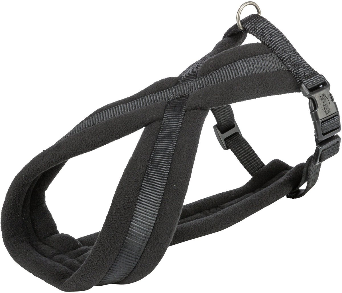 Trixie hondentuig - comfortabel verstelbaar zwart 40-70x2cm - vliesvulling, singelband