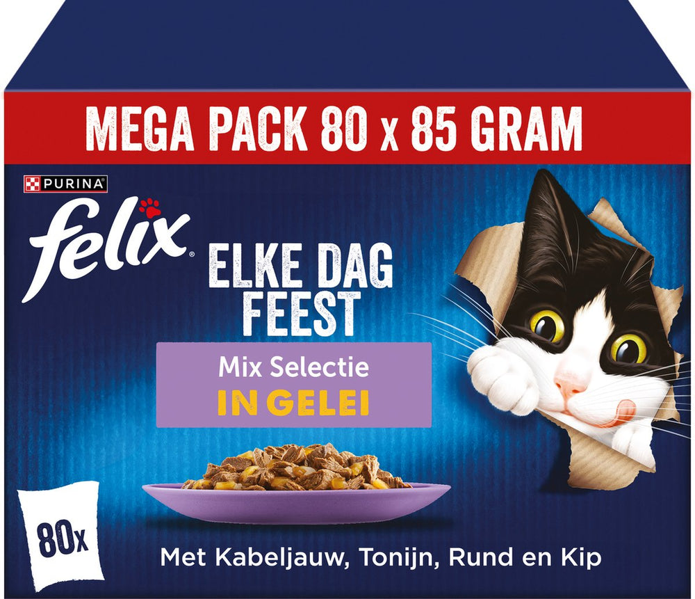 Felix zakje voor elke dag feest in gelei tonijn kabeljauw rund kip