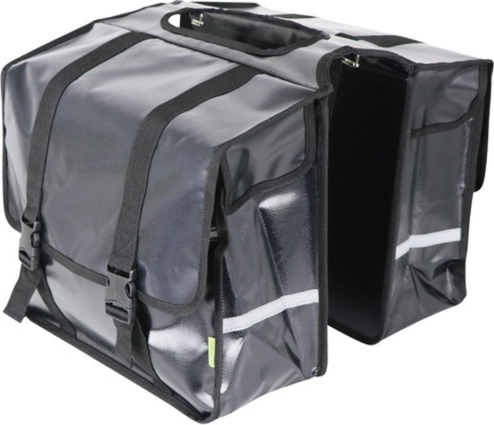 Dresco transporter dubbele fietstas 50 liter bisonyl zwart
