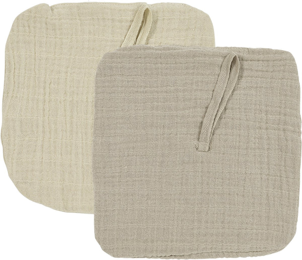 Meyco baby uni speendoek - 2-pack - pre-washed hydrofiel - soft sand sand