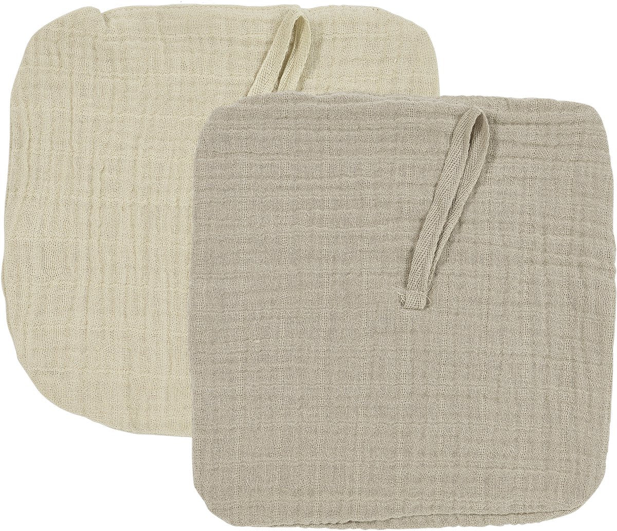 Meyco baby uni speendoek - 2-pack - pre-washed hydrofiel - soft sand sand