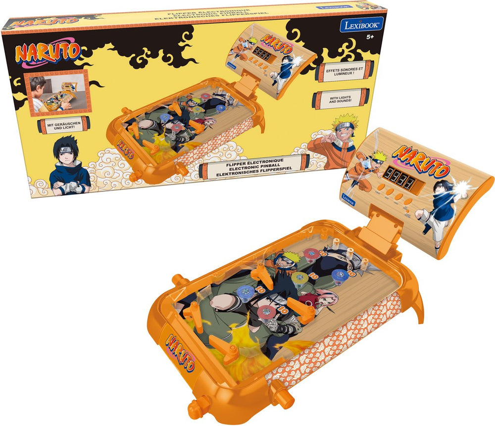 Lexibook naruto elektronische tafelflipperkast met geweldig ontwerp, geluiden, verlichting en digitale scores tot play alone of challenge uw friend