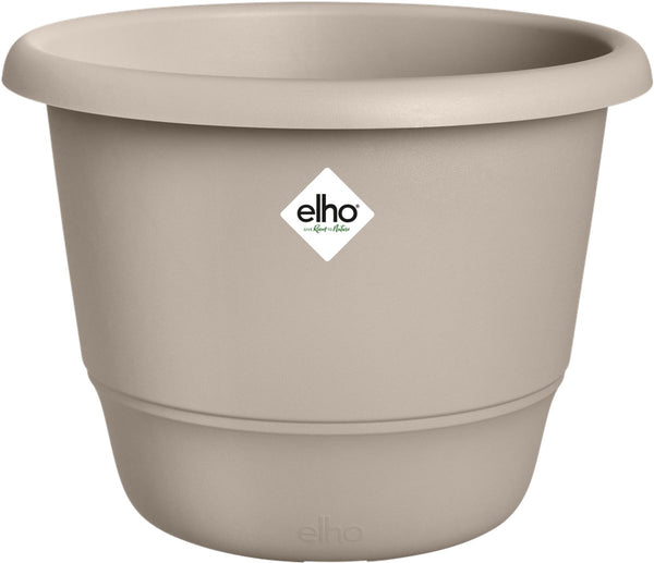 Elho amiga rond 40 - bloempot voor binnen buiten - 100% gerecycled plastic - ø 39.0 x h 29.3 cm - paddenstoel beige